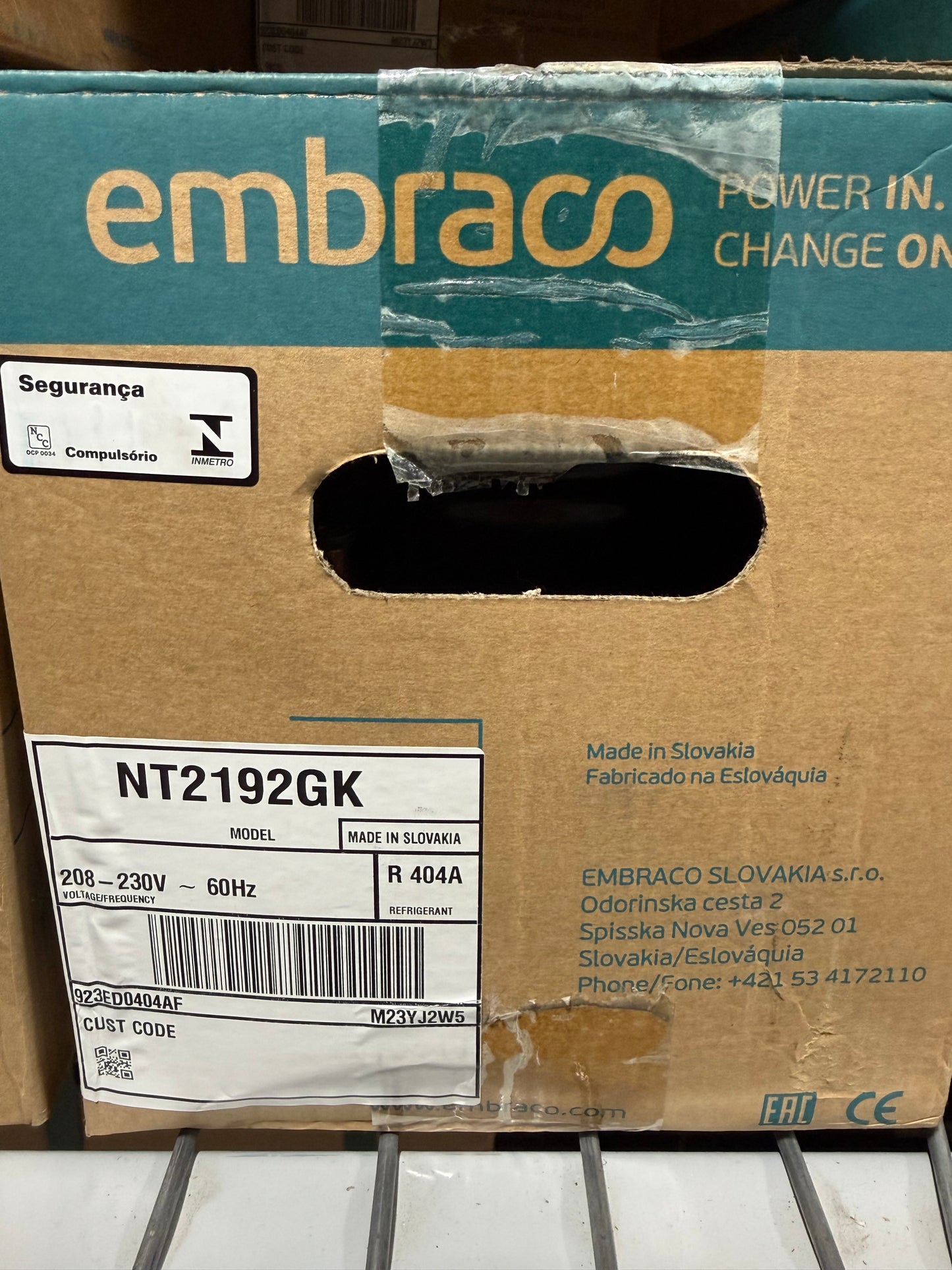NT2192GK Embraco Refrigeration Compressor, 230V, R404a