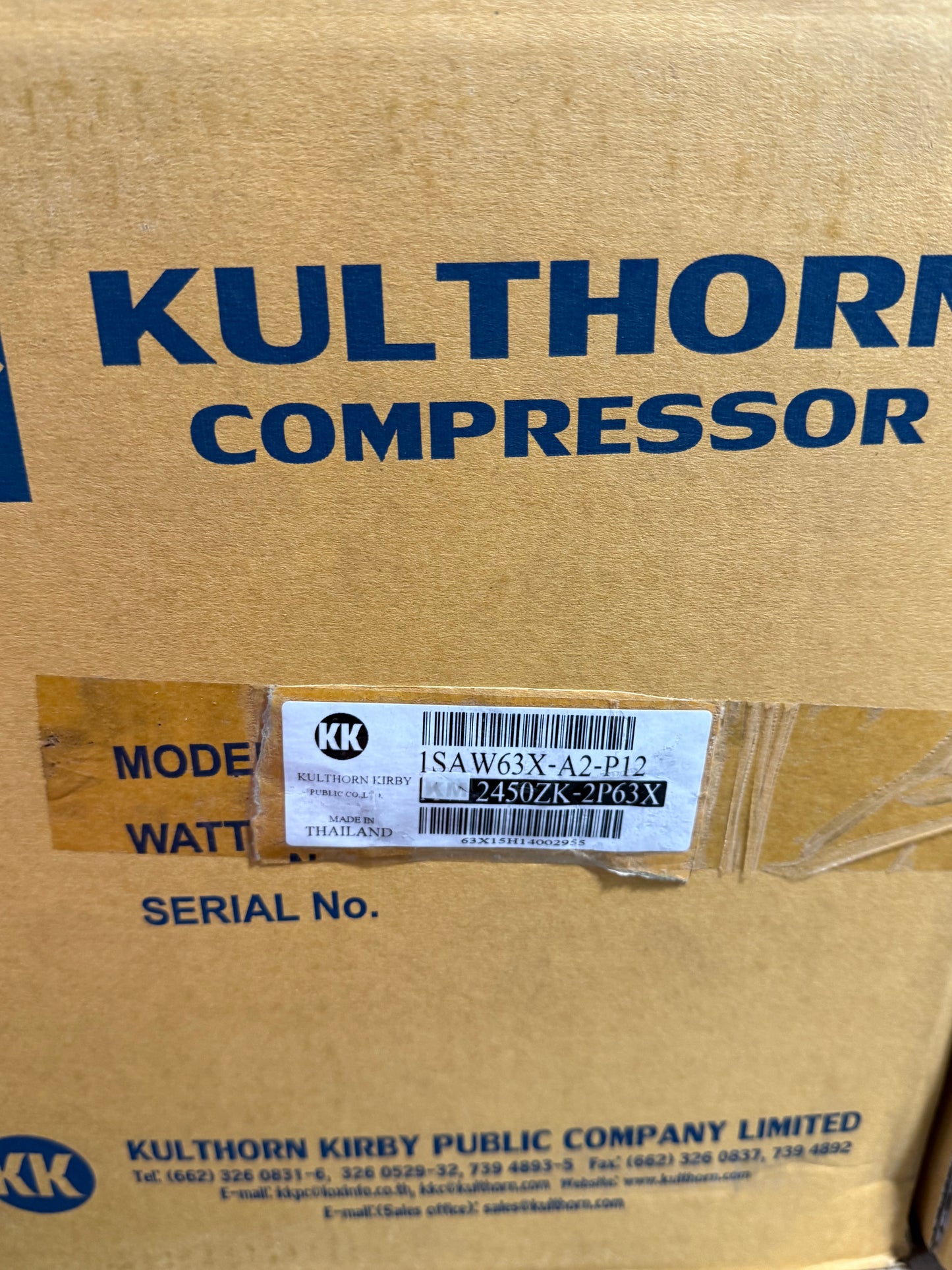 1SAW63X-A2-P12 KM 2450ZK-2P63X Kulthorn Refrigeration Compressor