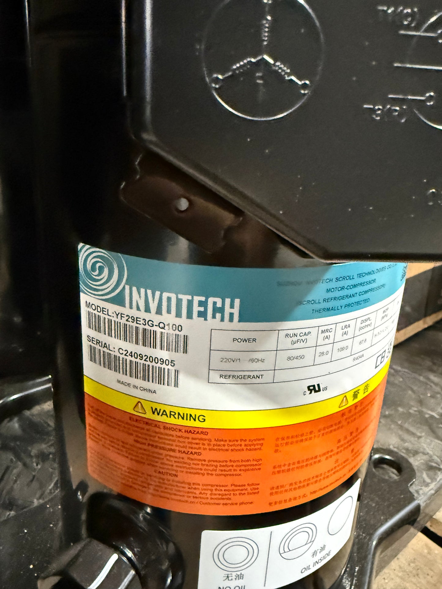 YF29E3G-Q100 Invotech Refrigeration Compressor