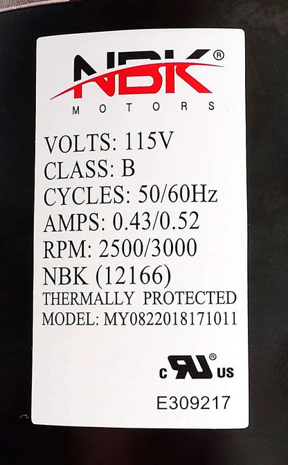 NBK-12166 BLOWER MOTOR, DRAFT INDUCER 115V 1TDV1