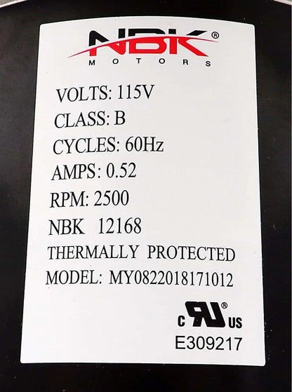 NBK-12168 BLOWER MOTOR, DRAFT INDUCER 115V A079