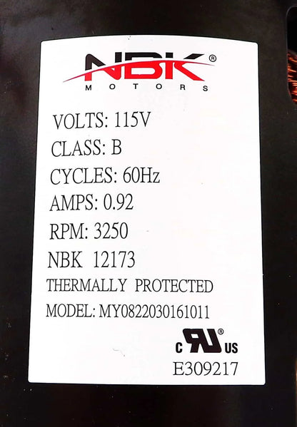 NBK-12173 BLOWER MOTOR, DRAFT INDUCER 115V A129