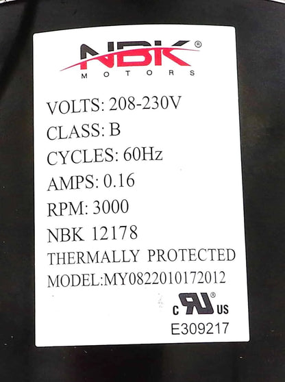 NBK-12178 BLOWER MOTOR, DRAFT INDUCER 230V A150
