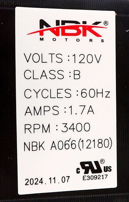 NBK-12180 BLOWER MOTOR, DRAFT INDUCER 115V A066