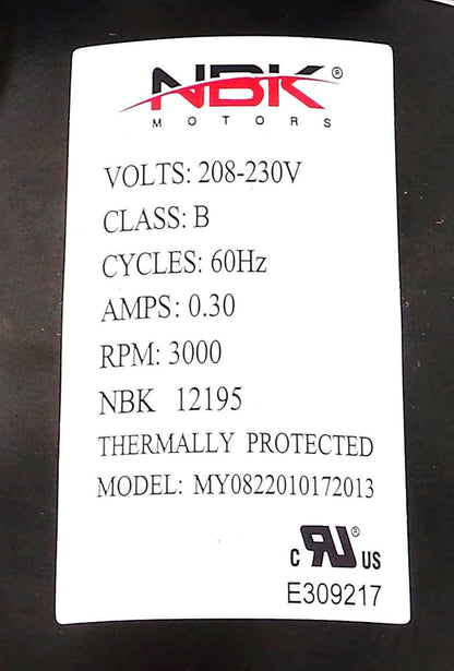 NBK-12195 BLOWER MOTOR, DRAFT INDUCER 230V 1054268 A148