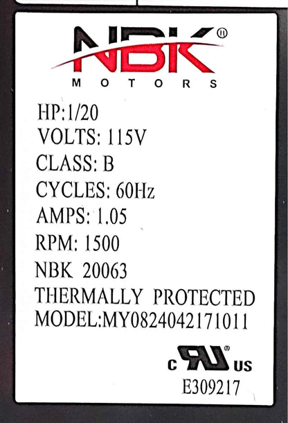 NBK-20063 BLOWER MOTOR 115V