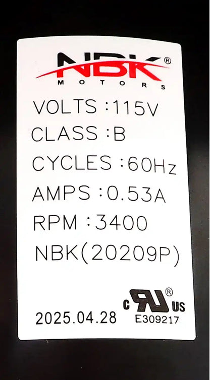 NBK-20209P BLOWER MOTOR, DRAFT INDUCER 115V A163