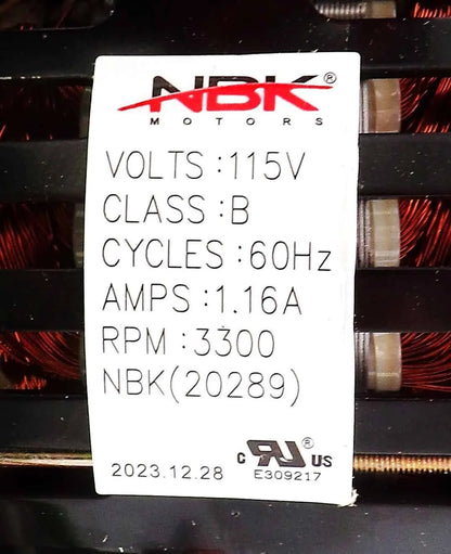 NBK-20289 BLOWER MOTOR 115V