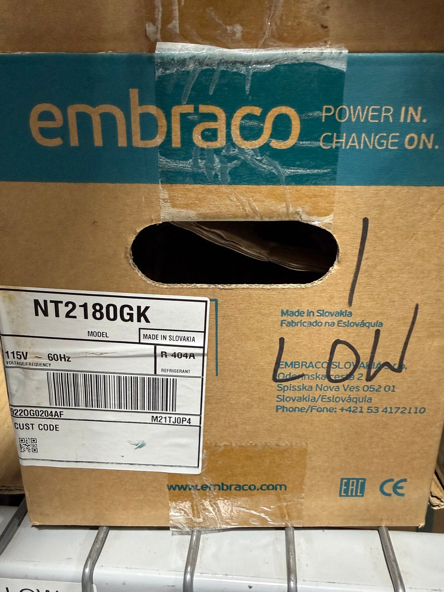 NT2180GK Embraco Refrigeration Compressor, 115V, R404a