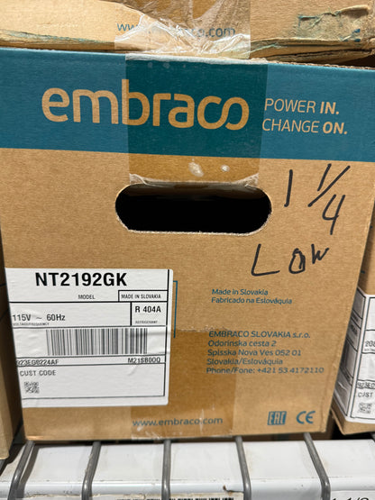 NT2192GK Embraco Refrigeration Compressor, 115V, R404a