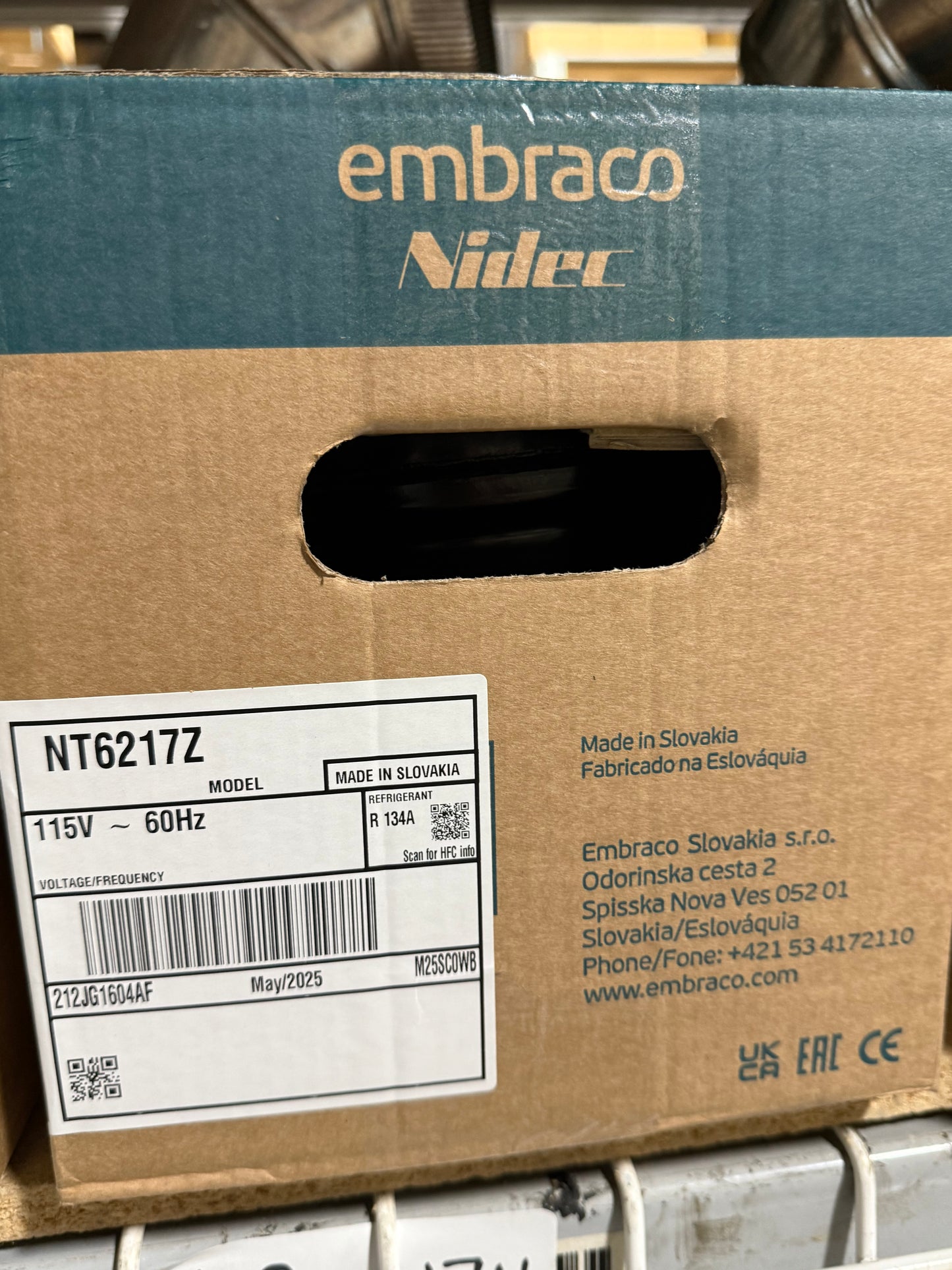 NT6217Z Embraco Refrigeration Compressor 115V, R134a