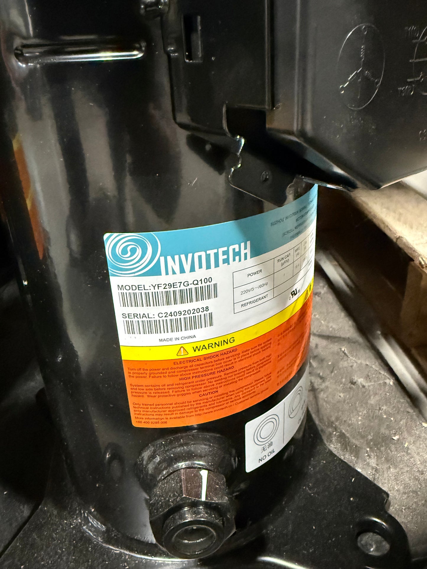 YF29E7G-Q100 Invotech Refrigeration Compressor